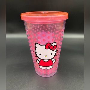 Hello Kitty pink polka dot tumbler cup
